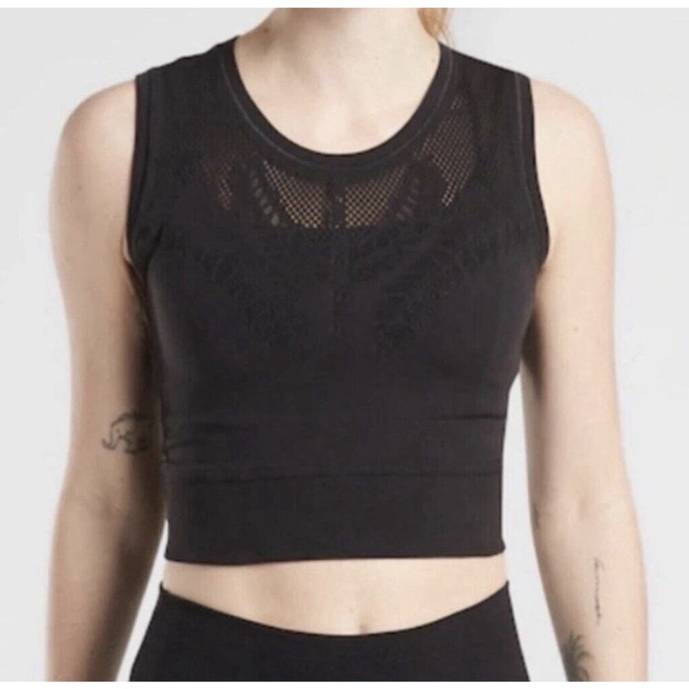 Athleta Ujjayi Crop Tank Top Black Size S/M NEW